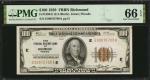 Fr. 1890-E. 1929 $100 Federal Reserve Bank Note. Richmond. PMG Gem Uncirculated 66 EPQ.