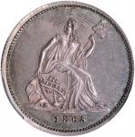 LIBERIA. Silver 1/4 Dollar (25 Cents) Pattern, 1865. PCGS SPECIMEN-65+ Gold Shield.