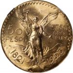 MEXICO. 50 Pesos, 1923. Mexico City Mint. NGC MS-64+.