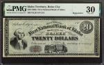 Boise City, Idaho Territory. First National Bank of Idaho. 1860s. $20. PMG Very Fine 30. Remainder.