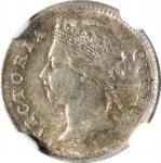 1887年海峡殖民地5分。伦敦铸币厂。STRAITS SETTLEMENTS. 5 Cents, 1887. London Mint. Victoria. NGC MS-63.