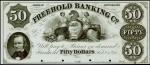 Freehold, New Jersey. Freehold Banking Co. Feby. 1, 18xx. $50. PCGS New 61 PPQ. Proof. Hole Punch Ca