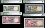 Afghanistan Bank, a set of the 1967 issue specimens, including 50, 100, 500 and 100 afghanis, (Pick 