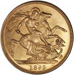 1893年英国2镑磨砂面金币臆造币，总含金量0.47安士，仅為金价，UNC，售后不设退换 Great Britain, counterfeit matte gold 2 pounds, 1893, O