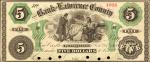 New Castle, Pennsylvania. Bank of Lawrence County. November 25, 1864. $5. About Uncirculated.