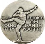 1936 Rejoice Young Man in Thy Youth. Silver. 73 mm. 189.2 grams. 999 fine. By R. Tait Mckenzie. Alex