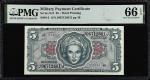 Military Payment Certificate. Series 641. $5. PMG Gem Uncirculated 66 EPQ.
