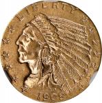 1909 Indian Quarter Eagle. MS-62 (NGC).