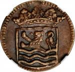 1735-VOC年荷兰东印度泽兰1Duit。 NETHERLANDS EAST INDIES. Dutch East India Company. Zeeland. Duit, 1735. NGC A