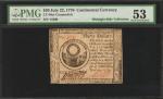 CC-46ct. Continental Currency. July 22, 1776. $30. PMG About Uncirculated 53. Counterfeit.