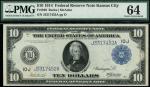 x United States of America, Federal Reserve Note, $10, Kansas City, 1914, serial number J3317452A, (