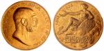 1908年奥地利100克朗纪念金币，重33.88克，成色.900金，PCGS AU53