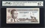 CONGO DEMOCRATIC REPUBLIC. Banque Nationale du Congo. 100 Francs, 1961. P-6a. PMG Superb Gem Uncircu