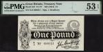 Treasury Series, John Bradbury, £1, ND (1914), serial number X/2 088051, (EPM T3.3, Pick 347), heigh