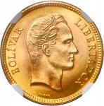 VENEZUELA, struck at the Philadelphia Mint, gold 10 bolívares, 1930, NGC MS 64.