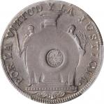 GUATEMALA. Guatemala - Peru - Peru. 8 Reales, ND (1840-41). PCGS AU-53 Gold Shield; Obverse and Reve
