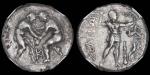 公元前325-前250年古希腊皮西迪亚塞尔格城邦摔跤手与投掷手及丰饶角1斯塔特银币 NGC VF 6323898-007
