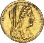 GRÈCE ANTIQUE - GREEKRoyaume lagide, Ptolémée III (246-221 av. J.-C.). Pentadrachme d’Or, au standar