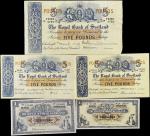 SCOTLAND. Lot of (5). Royal Bank of Scotland. 1 & 5 Pounds, 1948-66. P-317c, 322b, 323a, 323b, & 325