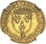 FRANCE / CAPÉTIENSFrançois Ier (1515-1547). Écu d’or à la croisette ND (1542-1547), E, Tours.