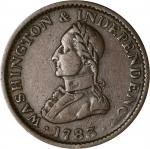 1783 (ca. 1820) Washington Pieces. Musante GW-109F, Baker-4, Vlack 6-E, W-10200. Large Military Bust