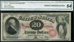 x United States, Legal Tender, $20, 1878, serial number A1624885, black on red, Alexander Hamilton a