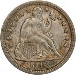 1848 Liberty Seated Dime. Fortin-101. Rarity-3. MS-64 (PCGS). CAC.