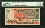 1975年印尼银行10,000卢比。INDONESIA. Bank Indonesia. 10,000 Rupiah, 1975. P-115. PMG Gem Uncirculated 66 EPQ