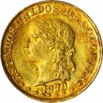 COLOMBIA. 1870 20 Pesos. Popayán mint. Restrepo M339.6. MS-61 (PCGS).