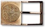 香港广东银行五十周年纪念14K金带扣形纪念章一枚