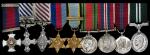 The mounted group of nine miniature dress medals worn by Wing Commander E. E. "Rod" Rodley, Royal Ai