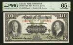 CANADA. Bank of Montreal. 10 Dollars, 1931. CH #505-58-04. PMG Gem Uncirculated 65 EPQ.