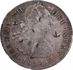 COLOMBIA. 8 Reales, 1814-P JF. Popayan Mint. Ferdinand VII. NGC VF Details--Test Cut.