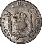 GUATEMALA. 8 Reales, 1765-P. Charles III (1759-88). NGC AU-50.