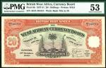 West African Currency Board, 20 shillings, 1 October 1949, serial number AH/3 245213, (Pick 8b, TBB 