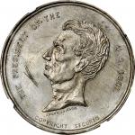 1860 Abraham Lincoln. DeWitt-AL 1860-3. White metal. 41.4 mm. Unc Details—Obverse Damage (NGC).