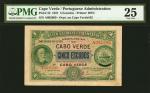 CAPE VERDE. Banco Nacional Ultramarino. 5 Escudos, 1921. P-33. PMG Very Fine 25.