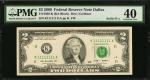 Fr. 1939-K. 2009 $2 Federal Reserve Note. Dallas. PMG Extremely Fine 40. Solid Serial Number.