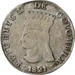 COLOMBIA. Cundinamarca. 8 Reales, 1821-Ba JF. Bogota Mint. PCGS VF-30.