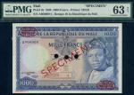 Banque de la Republique du Mali, specimen 1000 Francs, 22 September 1960, serial number A000000 4, b