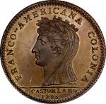 1796 Castorland Medal. Copper or Brass, Original Dies. W-9120, Breen-unlisted. MS-64 BN (PCGS). Plai