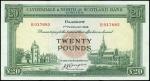 Clydesdale and North of Scotland Bank Limited, ｣20 (2), 1958, 1961, red prefixes B and D, green and 