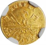 1853 California Gold Token. Round. Arms of California - Wreath #5. MS-63 (NGC).