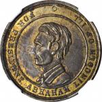Undated (1860) Abraham Lincoln. Fuld-506/519 b, DeWitt-AL 1860-64. Rarity-9 (?). Brass. 21 mm. MS-62