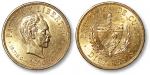 1916年古巴何塞·马蒂10比索纪念金币一枚，重：16.7g，近未使用至完全未使用