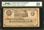 COLOMBIA. Rare Banco de Tequendama 5 Pesos. September, 1881. P-Unlisted. PMG Very Fine 25.