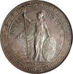 1895-(B)年英国贸易银元站洋一圆银币。孟买铸币厂。GREAT BRITAIN. Trade Dollar, 1895-(B). Bombay Mint. Victoria. PCGS MS-62