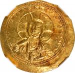 CONSTANTINE IX, 1042-1055. AV Histamenon Nomisma (4.38 gms), Constantinople Mint, 1049-1053. NGC AU,