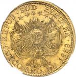 PÉROU République du Pérou (depuis 1821). 8 escudos 1838, Cuzco.