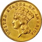 1856-S Three-Dollar Gold Piece. Small S. MS-62 (PCGS).